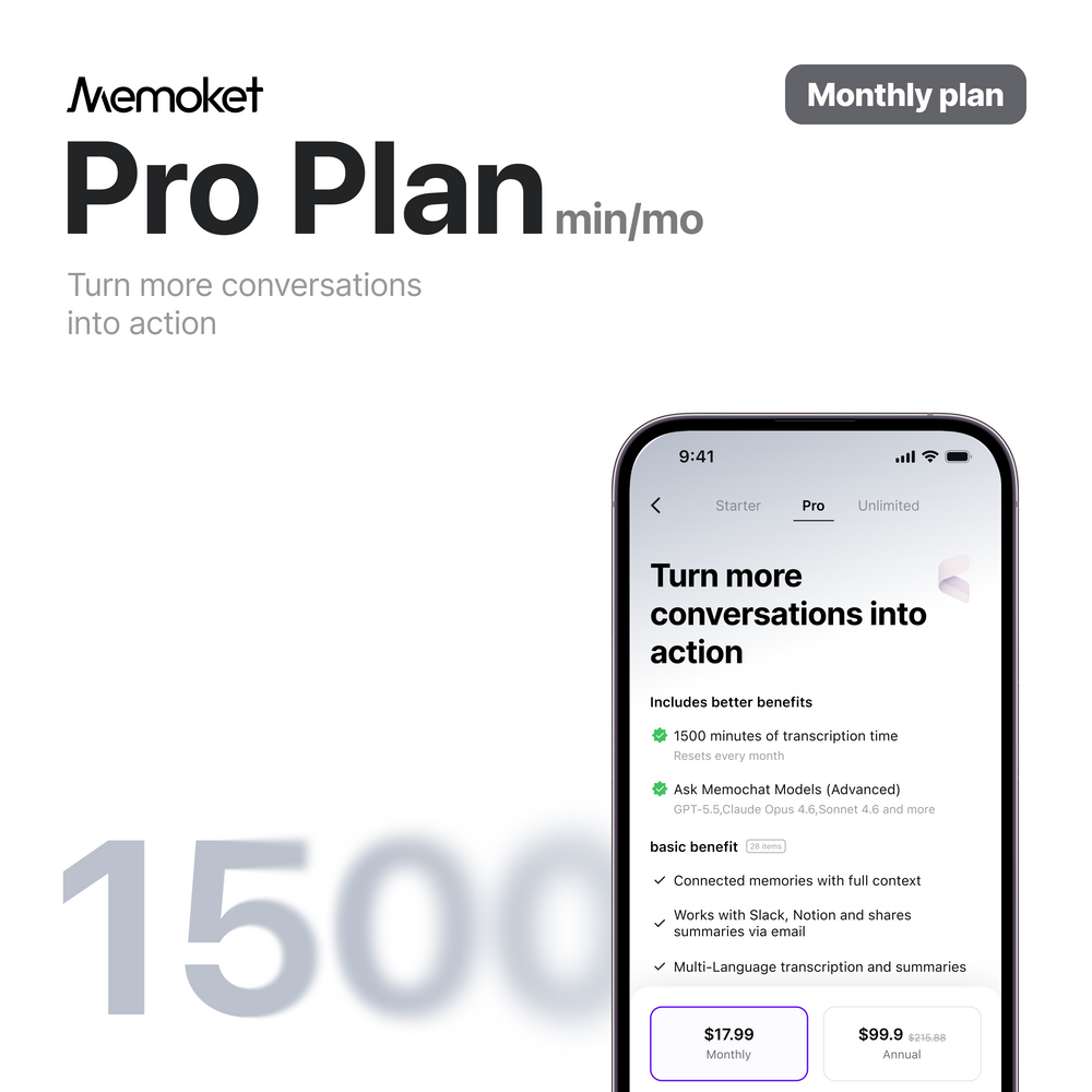 Memoket App Pro Plan
