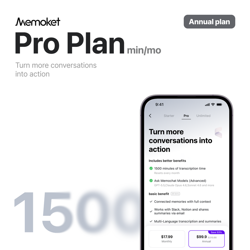 Memoket App Pro Plan