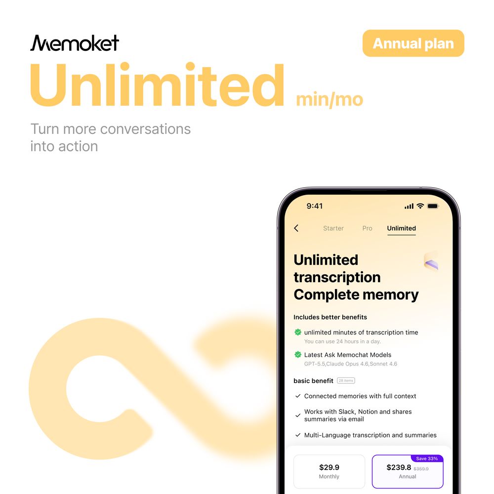 Memoket App Unlimited Plan