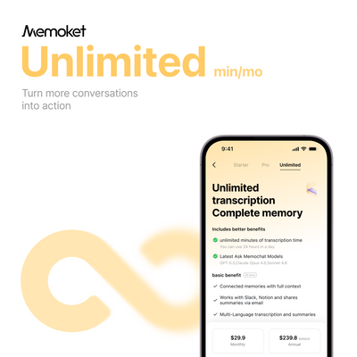 Memoket App Unlimited Plan