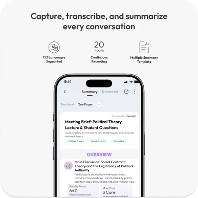 Memoket app: capture, transcribe, and summarize every conversation
