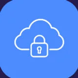 Cloud with lock icon representing secure cloud storage
