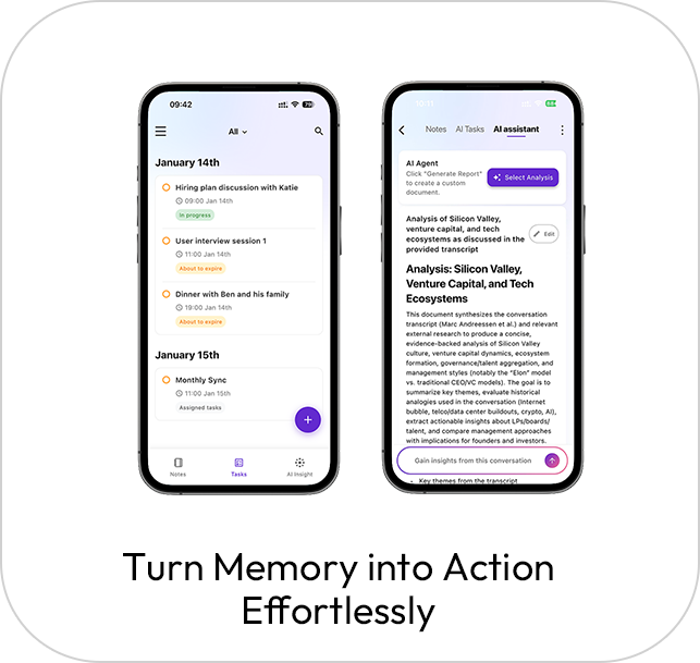 Turn Memory into Action Effortlessly