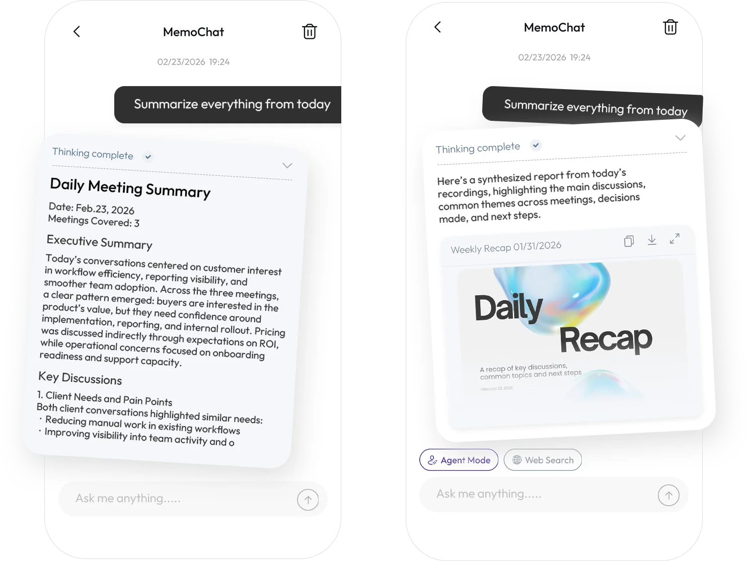 One-pager and standard report previews